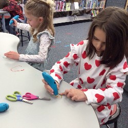 Students started learning how to code using BlueBot robot and sharpen their math skills.